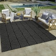thumbnail image 6 of Gertmenian Tropea Mika Modern Geometric Black Ivory Premium Flatweave UV Resistant Indoor Outdoor Area Rug, 5x8, 6 of 7