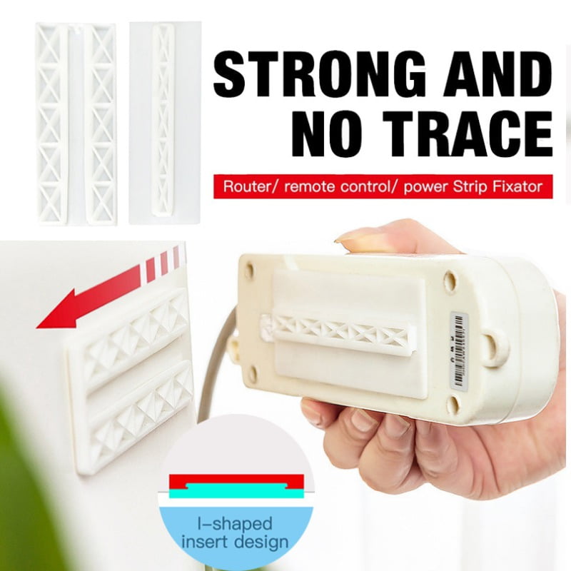 Self Adhesive Wall Mount Power Strip Fixator PunchFree Seamless Holder
