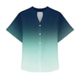 thumbnail image 4 of RXIRUCGD Mode Chemise Boutonnée à Manches Courtes pour Femme, Couleur Unie, Printemps/été, Vert, Taille : S, 4 of 5