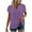 Purple, variant on ZQUUVOU Womens Summer Tops Short Sleeve Solid Color Round Neck Lace Blouse Green