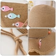 thumbnail image 4 of Sombrero de 52-54cm de circunferencia, Sombrero de Paja de verano para niños, lindo sombrero de playa, sombrero de Sol de pez de dibujos animados y conjunto de bolsa de paja, 4 of 6