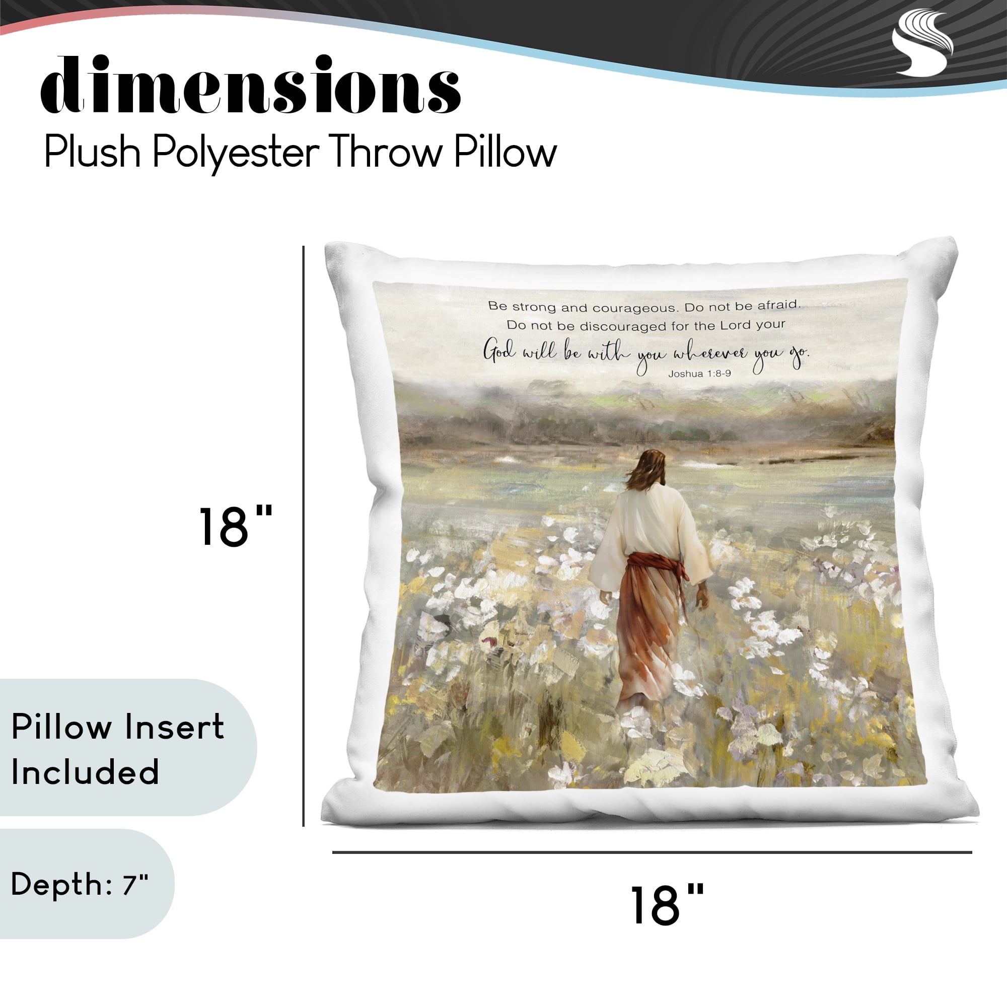 Stupell Industries God With You Wherever Decorative Printed Throw Pillow, design by Sally Swatland, 18 x 7 x 18