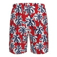 thumbnail image 6 of Naloa Palm Tree Pattern on Red Men's Beach Shorts, Surfing shorts, Swim trunks, Quick Dry Swim Trunks for Surfing Beach Fun - Small, 6 of 9