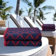 thumbnail image 2 of Decorative Diamond 2-Piece Cotton Bath Sheet Set, Red/Navy Blue, 2 of 4