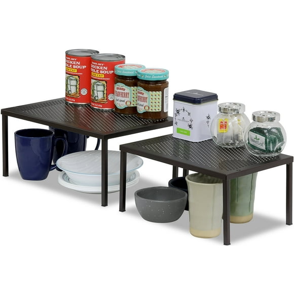 Organizador de estantes sencillos para el hogar, expandible, metal bronce