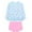 Blue, variant on Little Girls Summer Long Sleeve Cartoon Prints Two Piece Swimwear Beachwear Swimsuit Bikini for Kids Size 5-6T