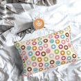 thumbnail image 5 of Honeii Colorful Donuts Print Pillow Cases,Plush Throw Pillow Covers,Decorative Pillowcase for Sofa, Couch, Living Room-14"x20", 5 of 6