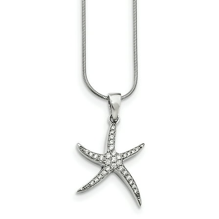 Sterling Silver & Cubic Zirconia Brilliant Embers Starfish Necklace