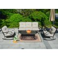 thumbnail image 4 of Direct Wicker 5-Piece Patio Conversation Set Outdoor Sectional Rattan Sofa Rocking Chairs Set, Beige, 4 of 7