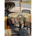 thumbnail image 6 of Square Outdoor Tablecloth with Umbrella Hole Retro Eiffel Tower Table Cloth Waterproof Patio Table Cover Watercolor Flower Blossom Butterfly Brown Zipper Tablecloths for Picnic Camping 60x60 Inch, 6 of 8