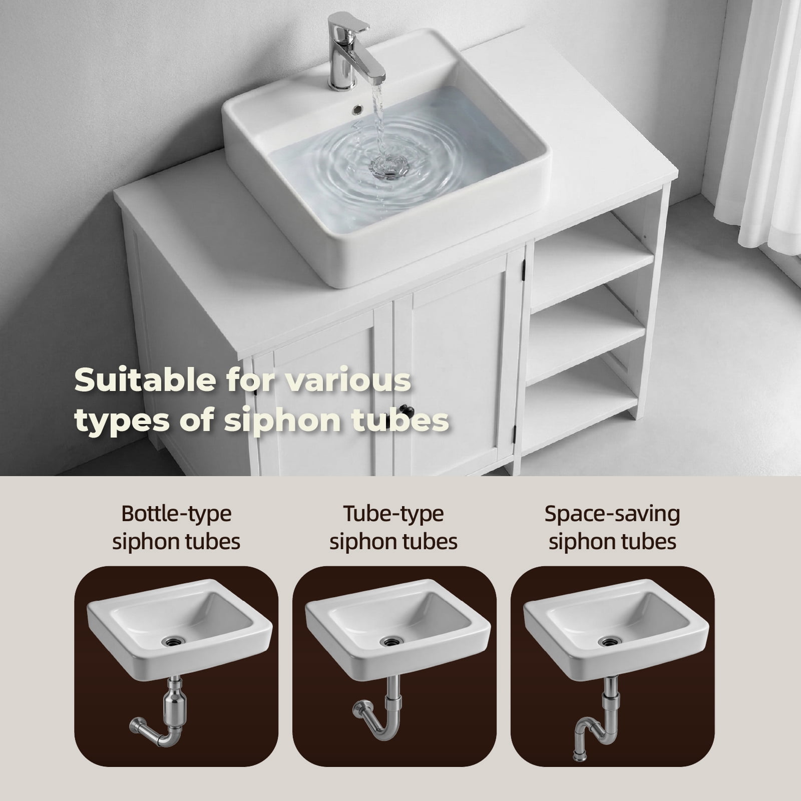 Ktaxon Bathroom Vanity Under Sink Pedestal with Two Doors and Three Adjustable - height Shelves, White
