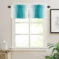 thumbnail image 2 of Aqua Ombre Kitchen Valances for Windows 42x18 Inch Kitchen Curtains Valances Rod Pocket Farmhouse Stripes Modern Art Bathroom Window Valances for Window Treatment Decor, 2 of 6