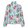 thumbnail image 6 of Jackets for Women Winter Coat Jackets Flannel Stand Collar Jacket(Pretty Floral White Fabric Design,Size:S-4XL), 6 of 7
