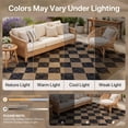 thumbnail image 2 of DEORAB Outdoor Rug 6'x 9' Polypropylene Surface Washable UV-Resistant Carpet Patio Deck Porch，Black & Coffee, 2 of 12