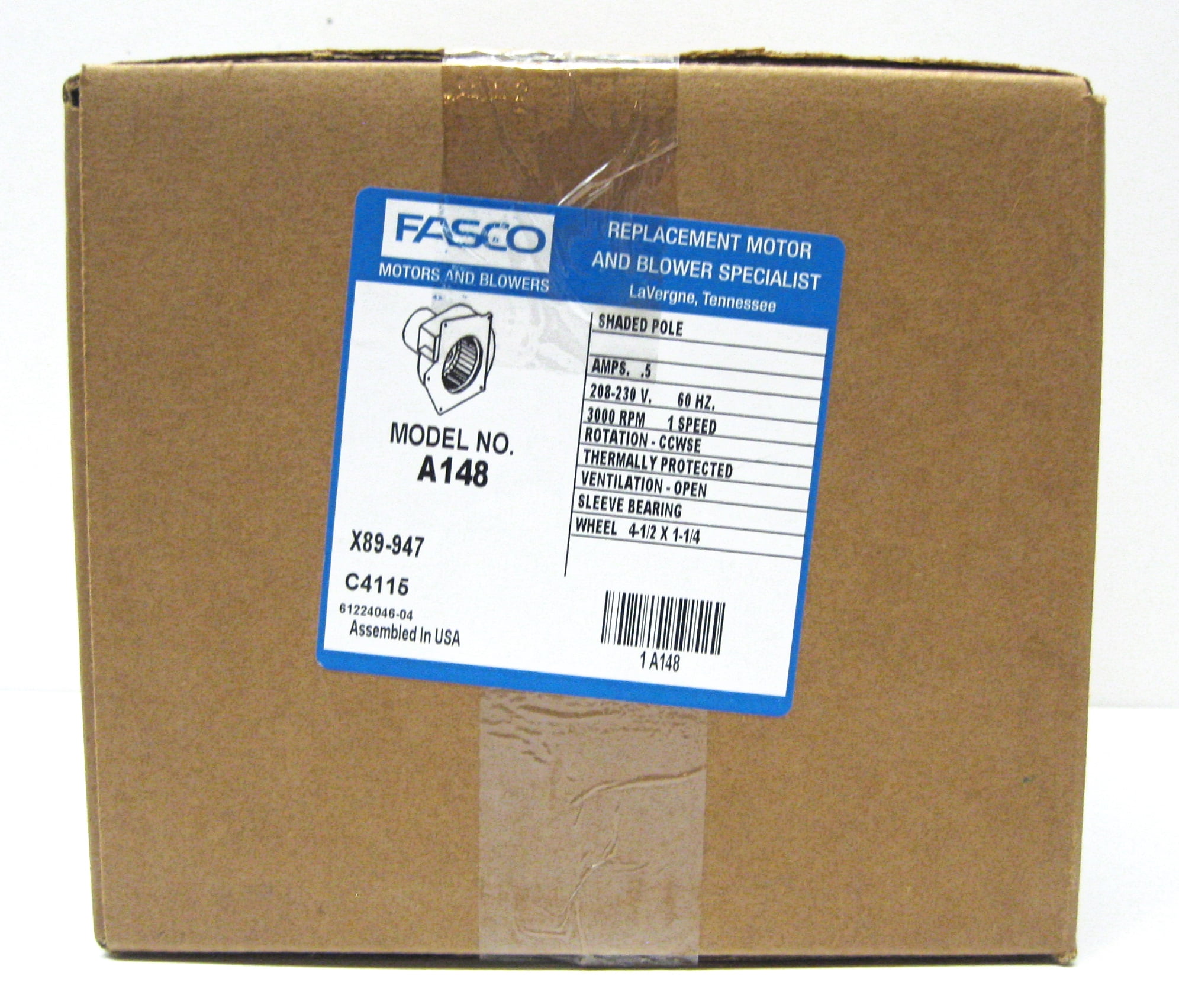 Inter City 7021-7617 Fasco A148 Specific Purpose Blowers 7021-9237 Heil-Quaker 7021-9237