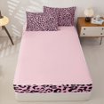 thumbnail image 4 of Castle Fairy Y2K Leopard Skull Zipper Twin Comforter Sets with Fitted Sheet and 2 Pillowcases,Pink Cheetah Skeleton Silhouette Zipper Bedding Set,Hot Pink Black,4-Piece,Pink Reversible, 4 of 6