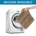 thumbnail image 4 of Primebeau Chenille Shaggy Rug Striped Gray Microfiber Polyester Bath Rugs, 20" x 32", Taupe Color, 4 of 8