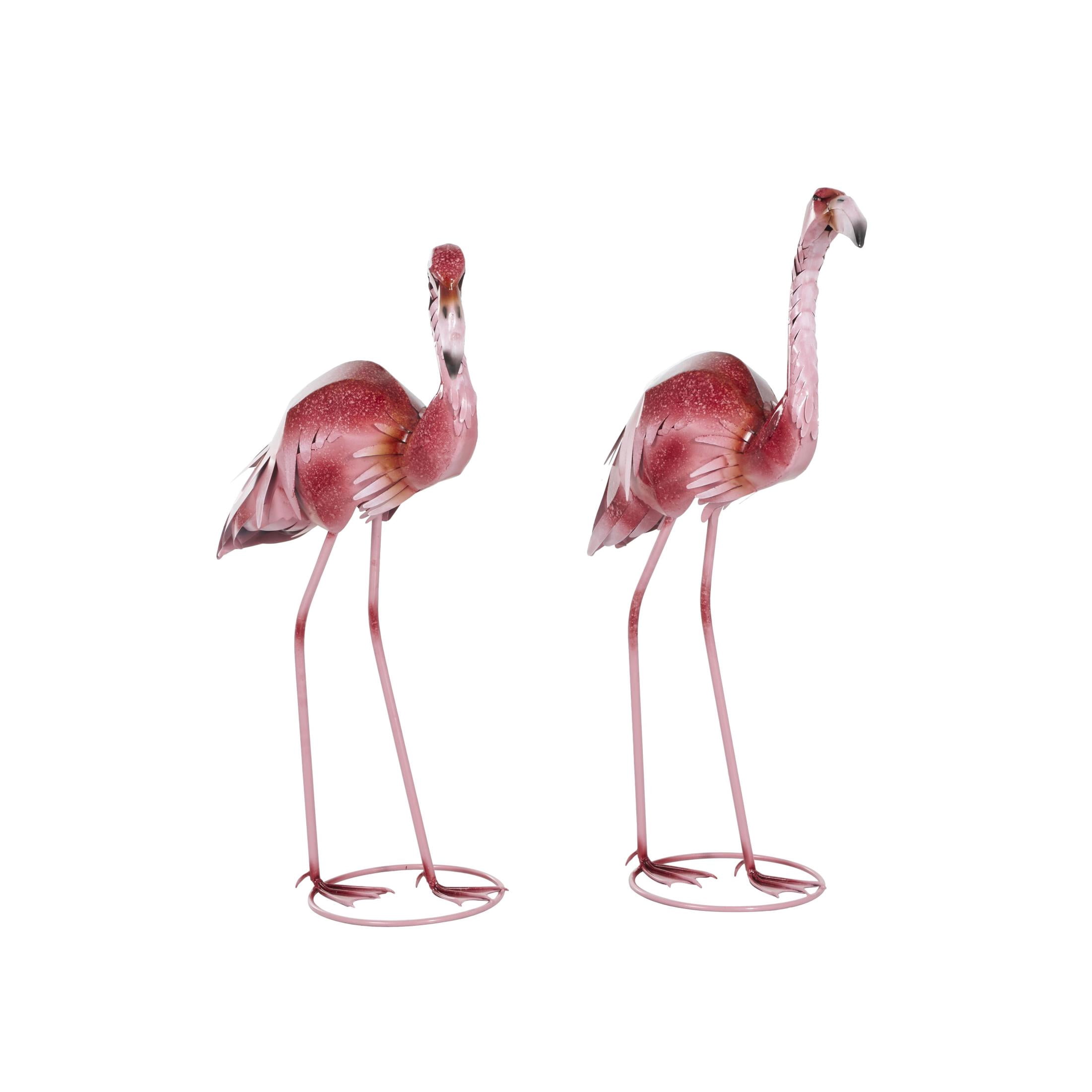 DecMode 36" Tall Textured Ombre Flamingo Garden Sculpture (2 Pack)