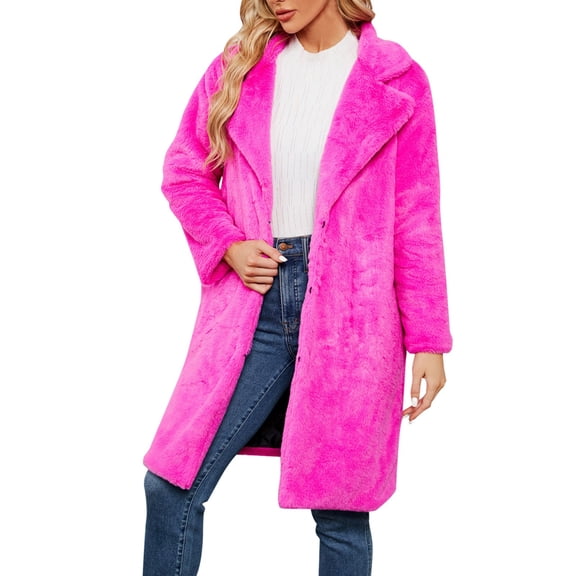 FYDUU Winter Jackets For Women Long Teddy Down Coat Winter Warm Puffy Jacket Fluffy Women's Coat Jackets Casual Long Warm Plush Coats Comfy Down Jackets