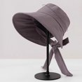 thumbnail image 7 of Ladies Thin‑Fabric Bow‑Knot Drawstring Bucket‑Hat Large Brim Sun‑Shade Portable Casual Vacation Headwear, 7 of 7