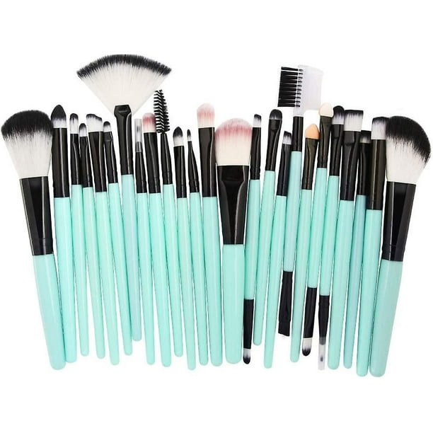 25pcs Makeup Brushes, Professional Cosmetic Tools, for Eyes, Eyeshadow, Concealer, Eyebrow, Foundation, Powder, Liquid Cream, Blender Brush (Blue)
