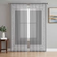 thumbnail image 2 of Sheer Curtains 84 inches Long 2 Panels Set Grey White Greek Key Pattern Light Filtering Sheer Drapes Rod Pocket Window Curtains for Living Room/Bedroom, Geometric Modern, 2 of 8