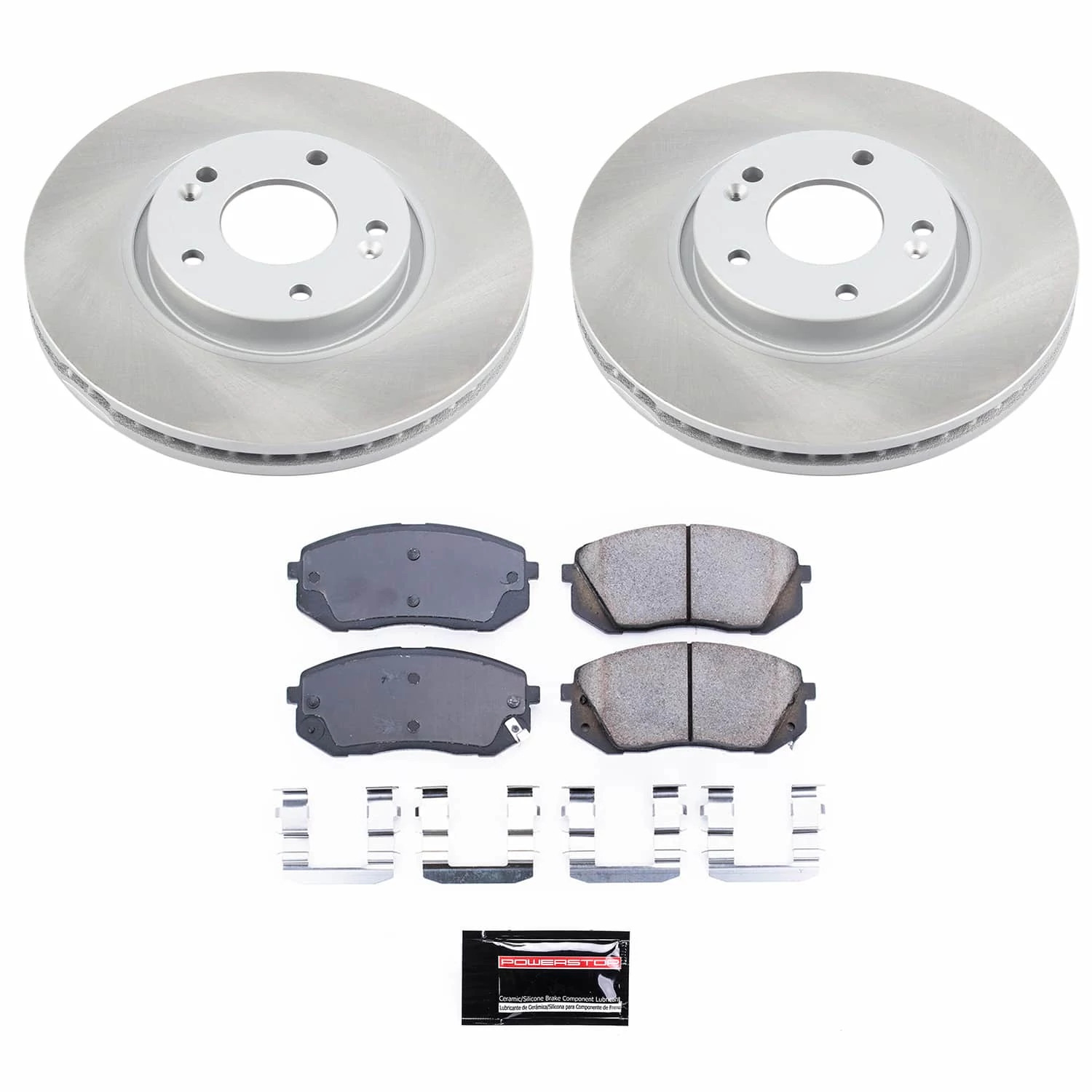 PowerStop Front Semi-Coated Rotor and Low-Dust Ceramic Brake Pad Kit SC6087