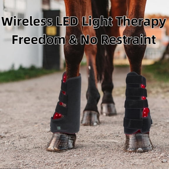 LED Red Light Therapy Device, Near Infrared Light Therapy Device for Horse Leg Muscle Pull Wound, Portable Wireless LED Light Therapy for Horse Leg Pain Recovery (2Pcs)