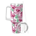 thumbnail image 2 of Uemuo Flamingo Print 40oz Ice Bully With Handle And Straw Stainless Steel Vacuum Insulated Cup And 2 In 1 Straw Lid Insulated Travel Tumbler, 2 of 8