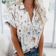 thumbnail image 2 of Eres Más Que una Camisa de Puntuación de Prueba Turndown Collar Impreso Blusa, Manga Corta Moda Casual Top, 2 of 5