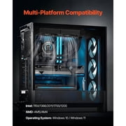KFFKFF Liquid CPU Cooler, Combined CPU Water Cooling System - 120mm PWN Blades, Pump, 1.8 Display, Max 2200RPM CPU Cooling Fan, Skilled Black PC Water Cooler for Intel 115X/1366/2011/1700/1200