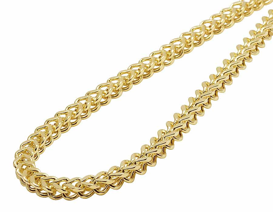 14K Yellow Gold 5MM Hollow Franco Box Link Chain Necklace 22-30 Inches-24" by Jewelry Unlimited