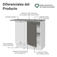 thumbnail image 3 of Gabinete Bajo De Esquina Cocina Madesa Vik 94cm Blanco/Gris, 3 of 4