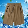 thumbnail image 2 of DHFJKG Women's Hiking Shorts Casual Summer Lightweight Breathable Mesh Loose Fit Athletic Sports Drawstring Shorts With Zipper Pockets Versatile Bottoms, 2 of 4