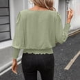 thumbnail image 5 of Lenpel Balloon Long Sleeve Tops for Women Dressy Casual Smocked Waist Shirts Casual Loose Fit Blouses Fall Outfits, 5 of 6