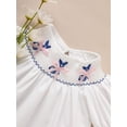 thumbnail image 3 of MORTTIC Girls' Easter Bunny Smocked Dress Short Sleeve Crew Neck with Cute Rabbit Embroidery, Knee-Length Spring & Summer Party Dress, 3 of 6