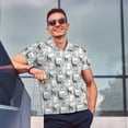 thumbnail image 3 of Kdxio African Animals Print Men's Short Sleeve Polo Shirt,Midweight Men's Shirt, 3 of 6