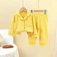 thumbnail image 2 of Gpaecead Baby Girl & Boy Satin Sleepwear: Button Down Top + Long Pants Pajama Set for Kids 8 Years Yellow, 2 of 4