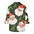 thumbnail image 5 of IROINNID Christmas Long Sleeve Shirt for Men Funny Santa Print Button Up Shirt Gift Xmas Vacation Shirt,Olive Green, 5 of 5