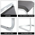 thumbnail image 6 of Sumdeal Modern 5-Piece Dining Table and Chair Set, 51-inch Glass Dining Table and High-Back PU Leather Dining Chairs, Minimalist Kitchen/Dining Room Furniture Set, Metal Table and Chair Legs, 6 of 8
