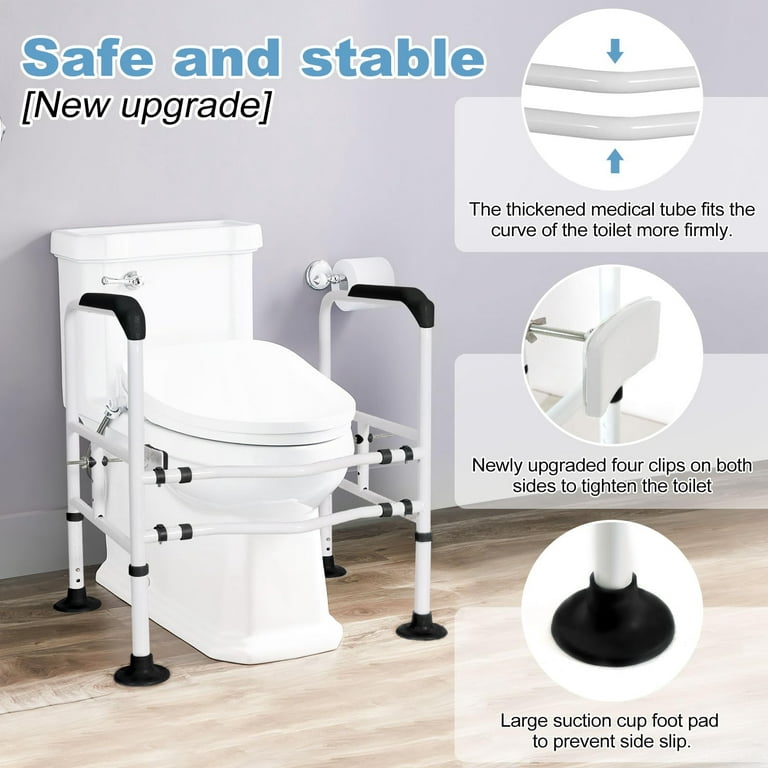 Toilet Safety Rail - Adjustable Detachable Toilet Safety Frame