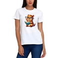 thumbnail image 3 of Playera Blanca Camiseta Unisex Estampada Capibara con Lentes, 3 of 5