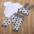 thumbnail image 3 of Newborn Baby Kids My 1St Easter Outfits Set Bunny Romper Tops Pants, 3 of 6
