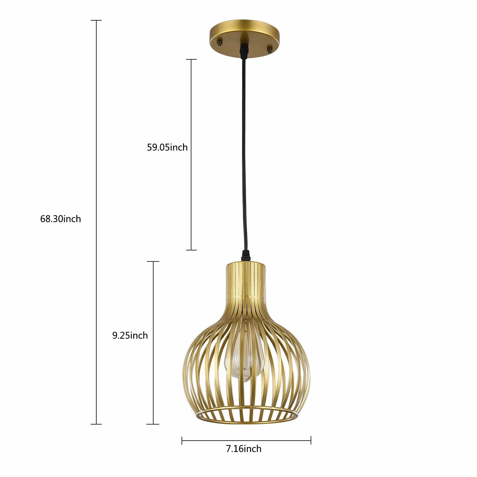 Miumaeov Antique Brass Pendant Ceiling Lights Fixtures Classic Pendant Lamp E26 Industrial Metal Hanging Pendant LED Single Head Golden Globe Adjustable Pendant Lights Chandeliers