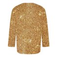 thumbnail image 4 of Maean Men Big and Tall Shirts Sequin Printed Crewneck 3/4 Sleeve Causal Tshirts Nightclub Party Shirt Top, 4 of 5