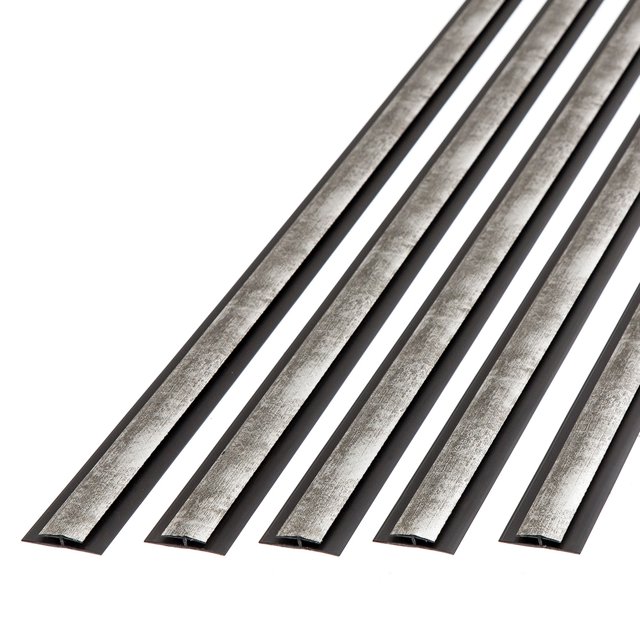 FASÄDE 47 in. Decorative Vinyl Divider Trim Crosshatch Silver (5 Pack)