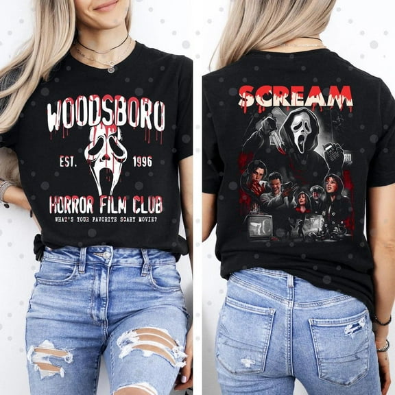 Woodsboro Horror Film Club Shirt, Ghostface Shirt, Scary Halloween, Woodsboro Scream Shirt