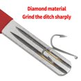 thumbnail image 1 of Afilador de cuchillos de diamante para aparejos de pesca, anzuelo, piedra de afilar (negro rojo), 1 of 5