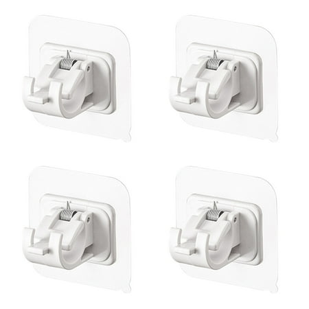 

NUOLUX 4pcs Practical Punch-free Pasting Curtain Rod Clips Home Curtain Rod Holders