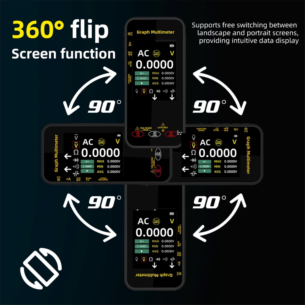 Graphing Multimeter with Large Screen Display Data Recording and Auto Power Off for Electrical Measurement